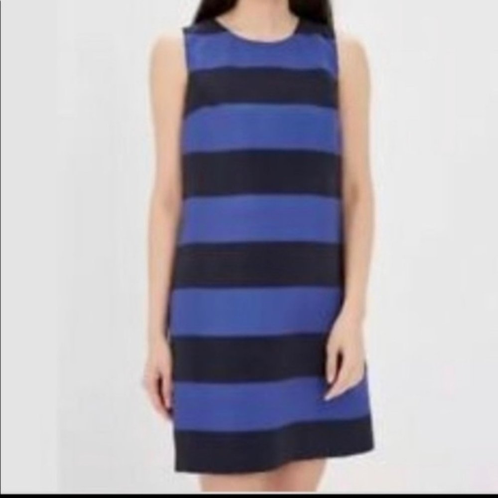 Banana Republic Factory blue shimmer stripe shift dress